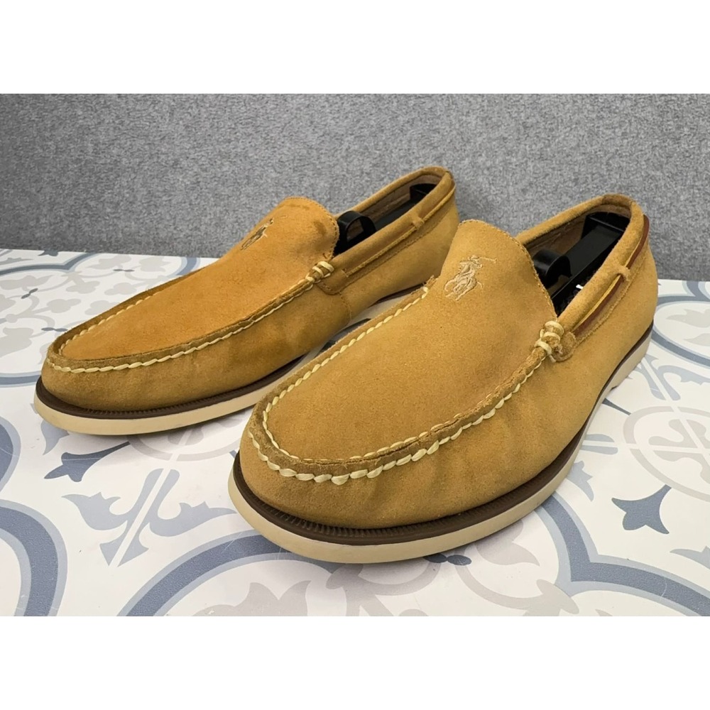 Polo Ralph Lauren Blackley Suede Loafer Men's Size 9.5D Tan Leather Academia